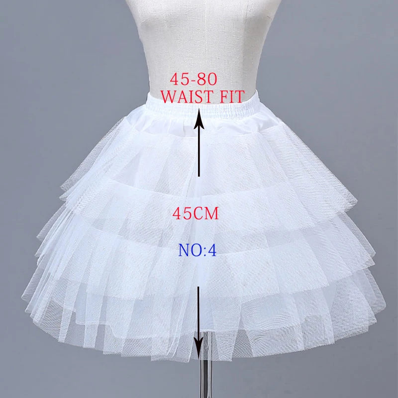 Elegant Flower Girl Petticoat Underskirt for Cosplay and Parties - Short Dress Jupon for Girls, Lolita Ballet Tutu Skirt, Enaguas, Sottogonna