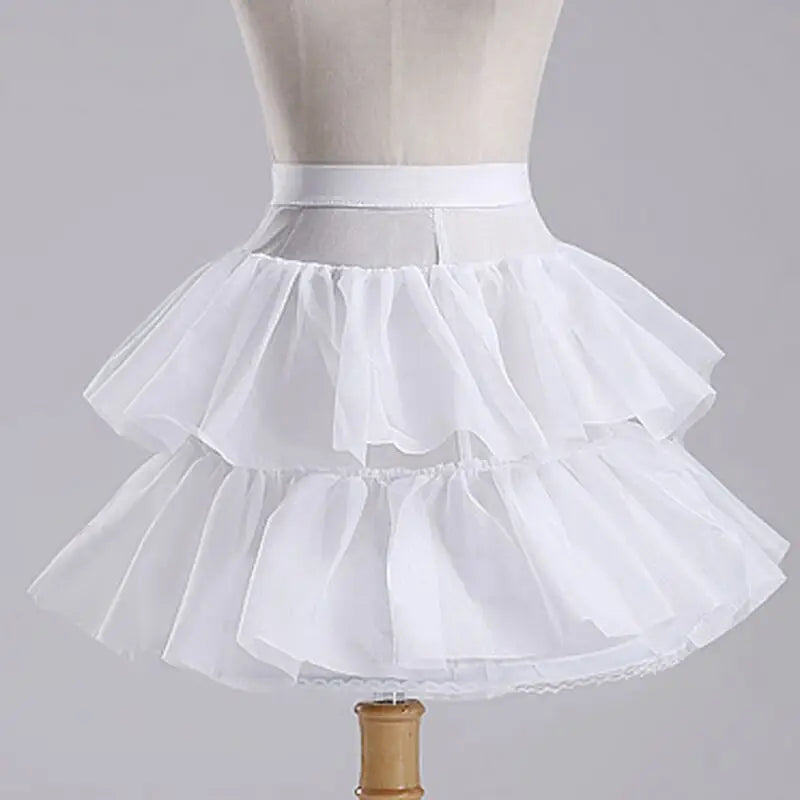 Elegant Flower Girl Petticoat Underskirt for Cosplay and Parties - Short Dress Jupon for Girls, Lolita Ballet Tutu Skirt, Enaguas, Sottogonna
