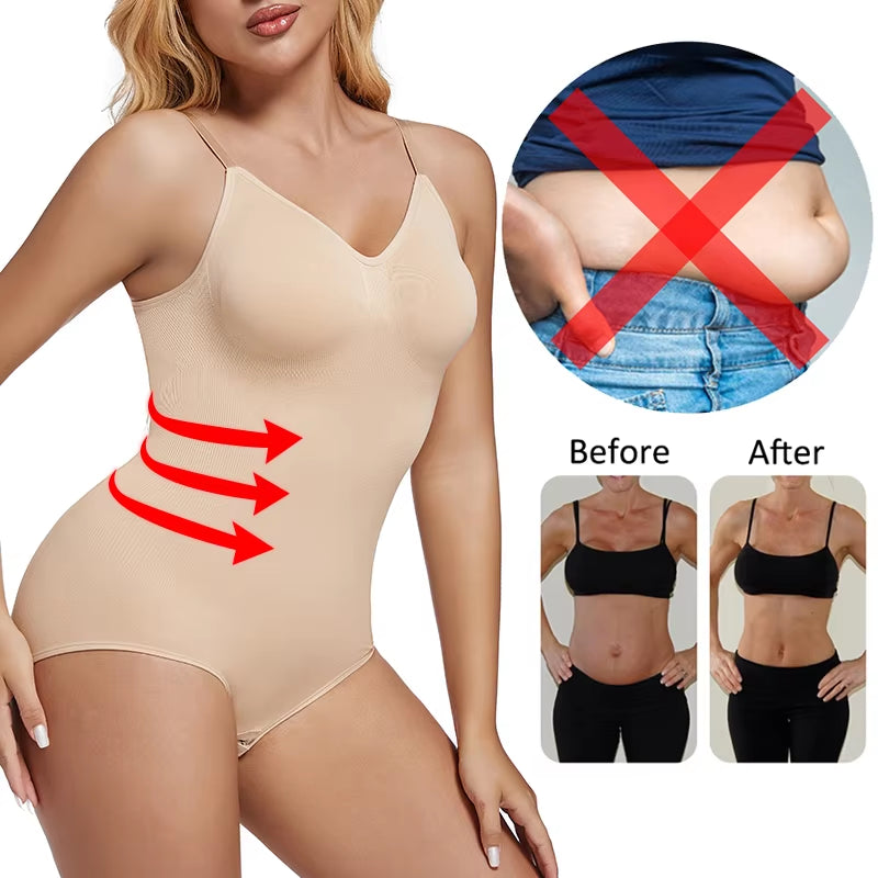 Low Back Bodysuits Shapewear for Women Open Crotch Body Shaper Seamless Tummy Control Push up Corset Tank Top Backless Underwear