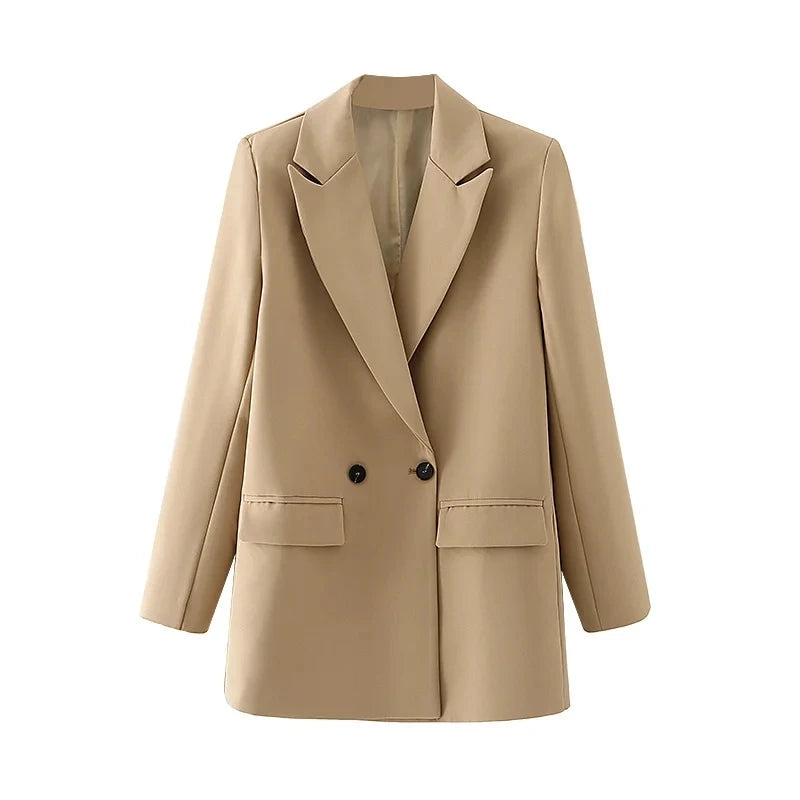 TRAF Women's Blazer - Stylish Office Wear in Black, Beige, Khaki, Blue, Green, and Gray - 2024 Collection
