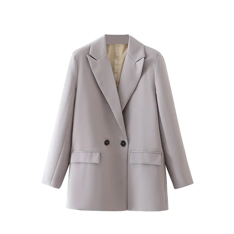 TRAF Women's Blazer - Stylish Office Wear in Black, Beige, Khaki, Blue, Green, and Gray - 2024 Collection