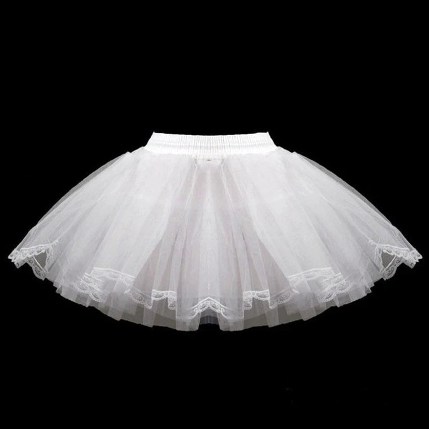 Elegant Flower Girl Petticoat Underskirt for Cosplay and Parties - Short Dress Jupon for Girls, Lolita Ballet Tutu Skirt, Enaguas, Sottogonna