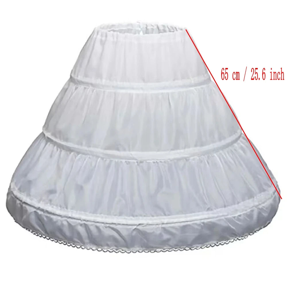 Elegant Flower Girl Petticoat Underskirt for Cosplay and Parties - Short Dress Jupon for Girls, Lolita Ballet Tutu Skirt, Enaguas, Sottogonna