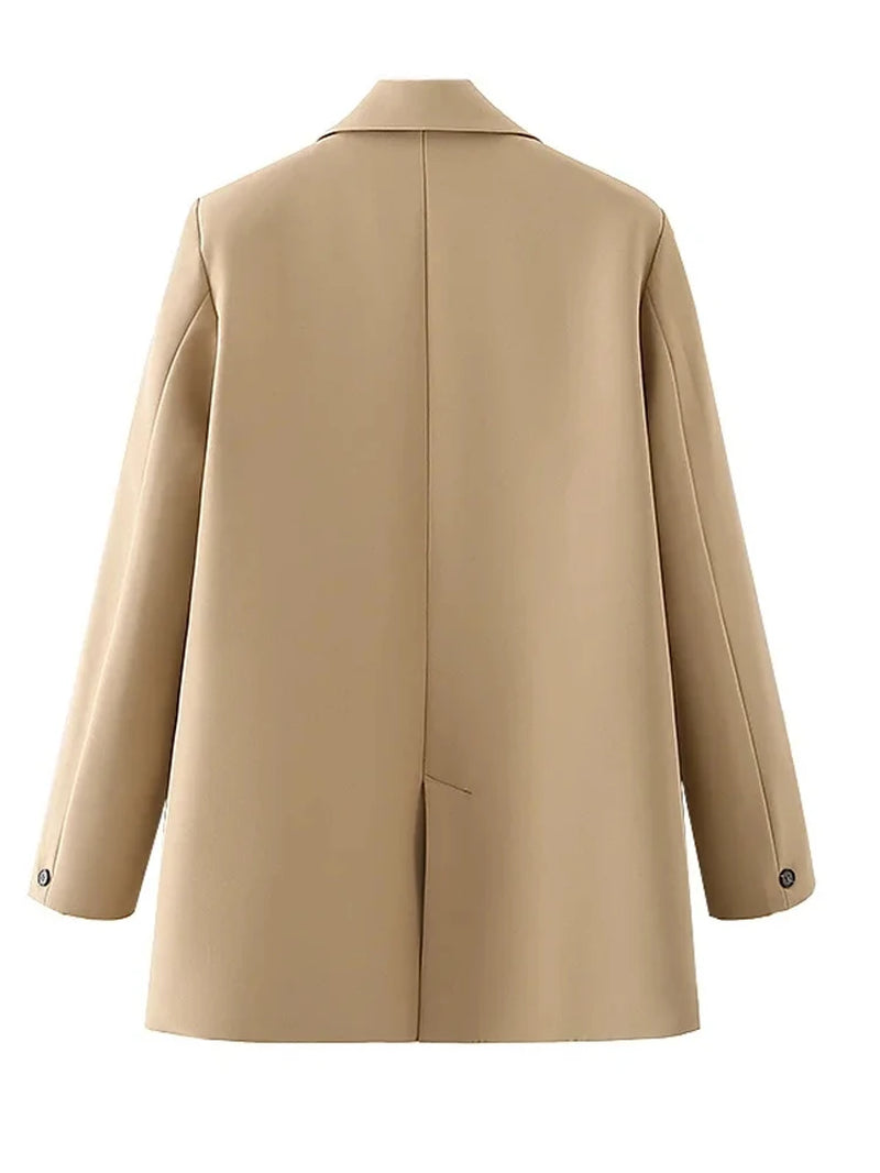 TRAF Women's Blazer - Stylish Office Wear in Black, Beige, Khaki, Blue, Green, and Gray - 2024 Collection