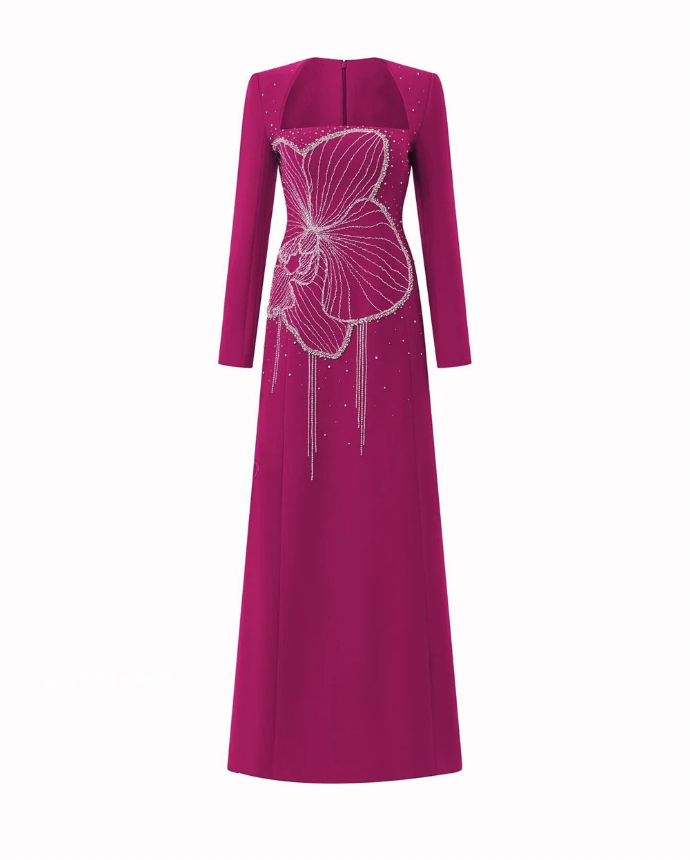 Customized Jersey Beading Draped Cocktail Party A-Line Square Collar Bespoke Occasion Gown Long Dresses