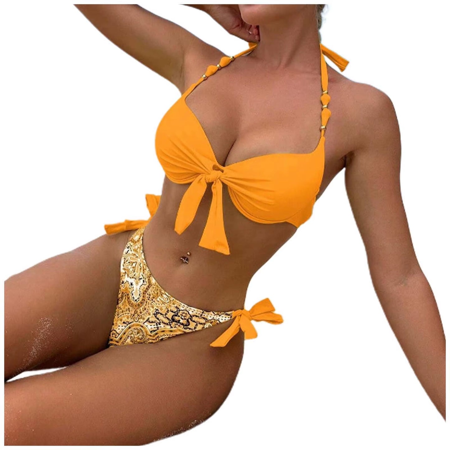 Bathing Suit Top 18W Women'S Sexy Fashion Bikini Strap Split Swimsuit Mom Bod Bathing Suits