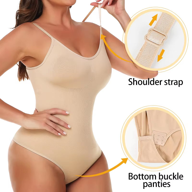 Low Back Bodysuits Shapewear for Women Open Crotch Body Shaper Seamless Tummy Control Push up Corset Tank Top Backless Underwear