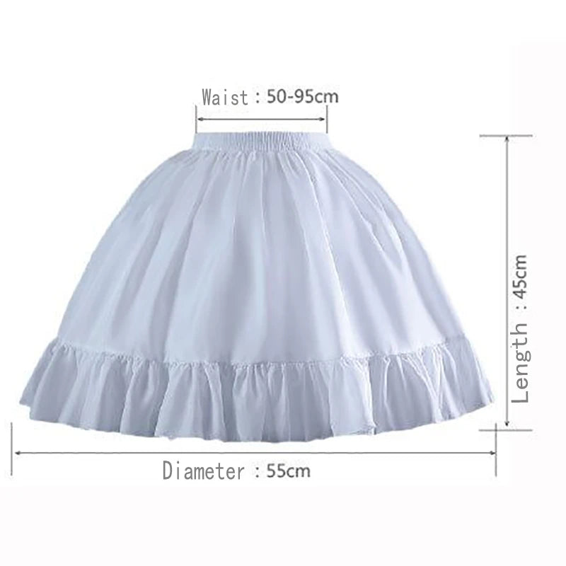 Elegant Flower Girl Petticoat Underskirt for Cosplay and Parties - Short Dress Jupon for Girls, Lolita Ballet Tutu Skirt, Enaguas, Sottogonna