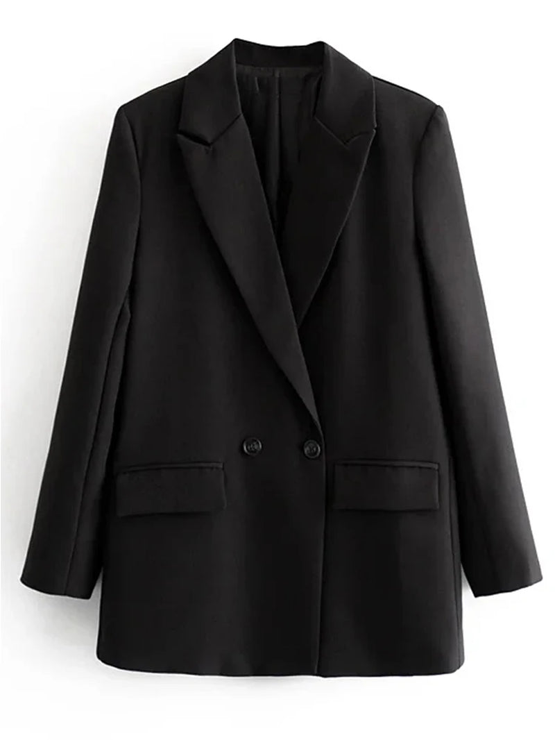 TRAF Women's Blazer - Stylish Office Wear in Black, Beige, Khaki, Blue, Green, and Gray - 2024 Collection