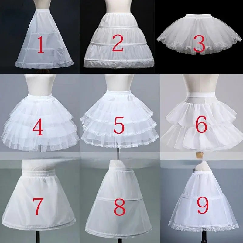 Elegant Flower Girl Petticoat Underskirt for Cosplay and Parties - Short Dress Jupon for Girls, Lolita Ballet Tutu Skirt, Enaguas, Sottogonna