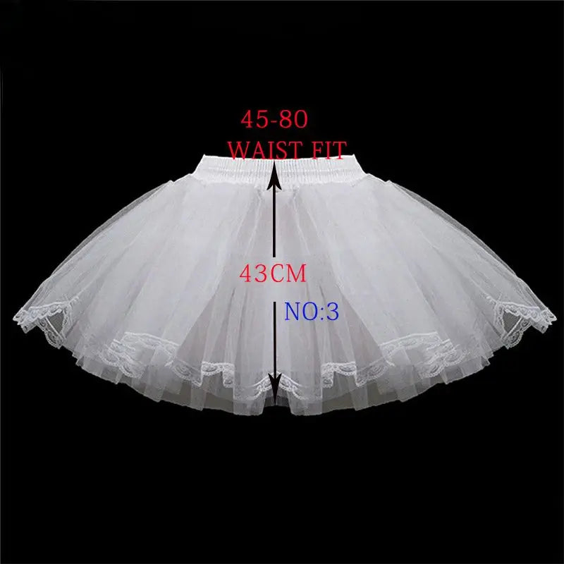 Elegant Flower Girl Petticoat Underskirt for Cosplay and Parties - Short Dress Jupon for Girls, Lolita Ballet Tutu Skirt, Enaguas, Sottogonna