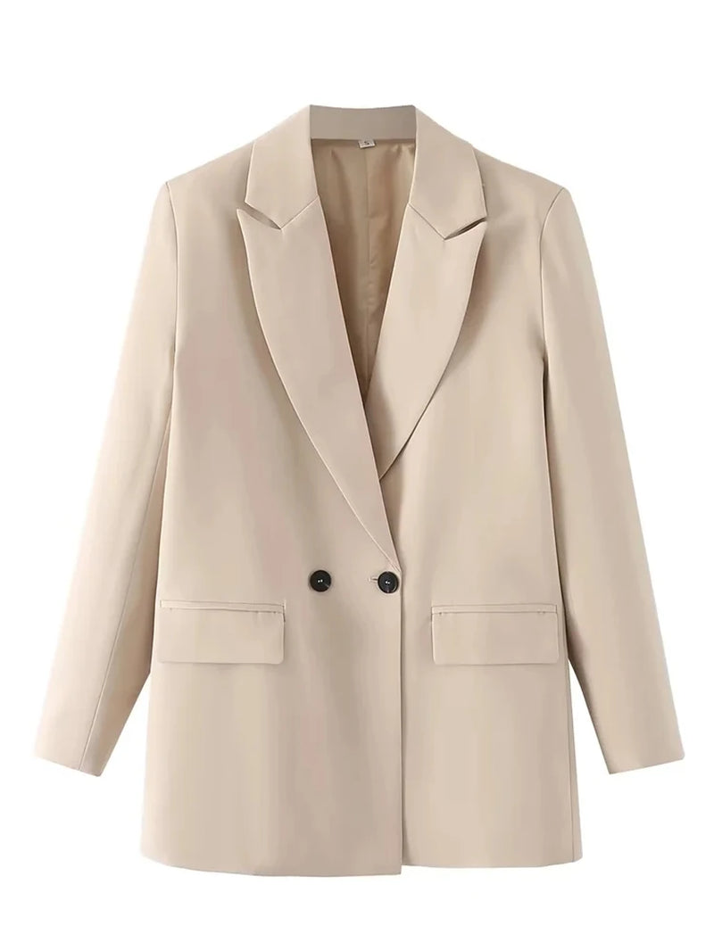 TRAF Women's Blazer - Stylish Office Wear in Black, Beige, Khaki, Blue, Green, and Gray - 2024 Collection