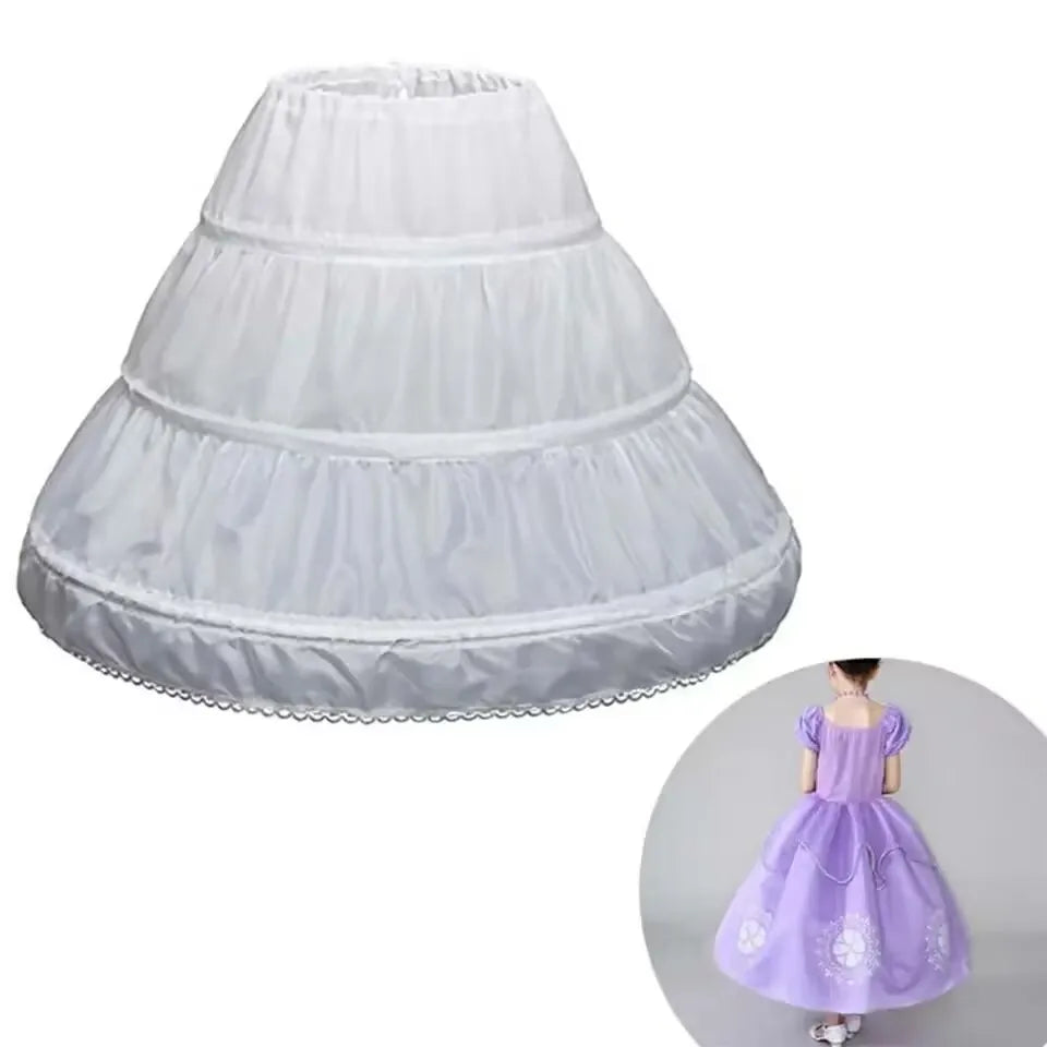 Elegant Flower Girl Petticoat Underskirt for Cosplay and Parties - Short Dress Jupon for Girls, Lolita Ballet Tutu Skirt, Enaguas, Sottogonna