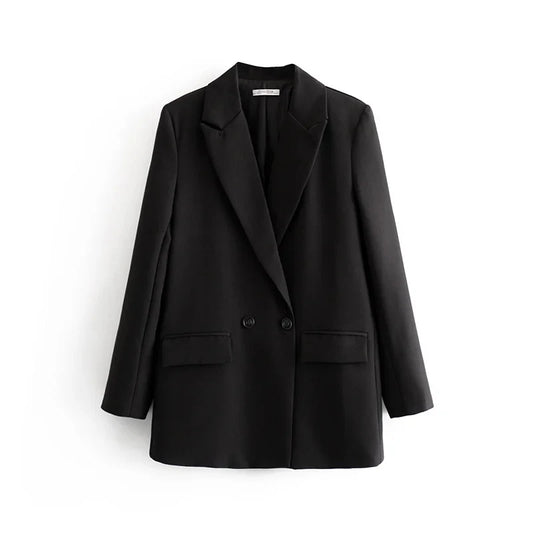 TRAF Women's Blazer - Stylish Office Wear in Black, Beige, Khaki, Blue, Green, and Gray - 2024 Collection