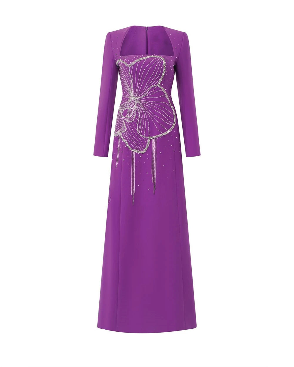 Customized Jersey Beading Draped Cocktail Party A-Line Square Collar Bespoke Occasion Gown Long Dresses
